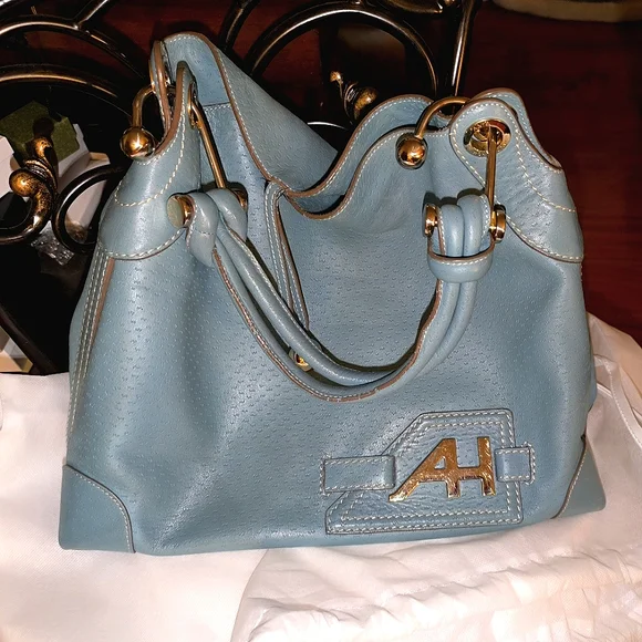 Anya Hindmarch Elrod Hibo Bag Petrol Blue Leather